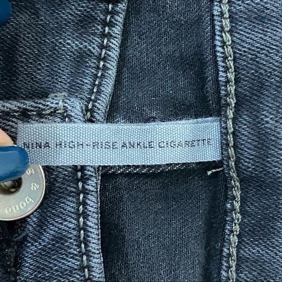 rag & bone Nina High Rise Cigarette Ankle Zip in Minna Dark Gray Jeans - Picture 11 of 16